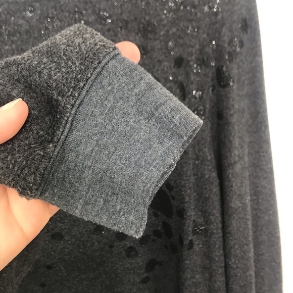 Wildfox Black Sparkle Leopard Animal Print Long Sleeve Sweatshirt Top Sz XS - Picture 4 of 10